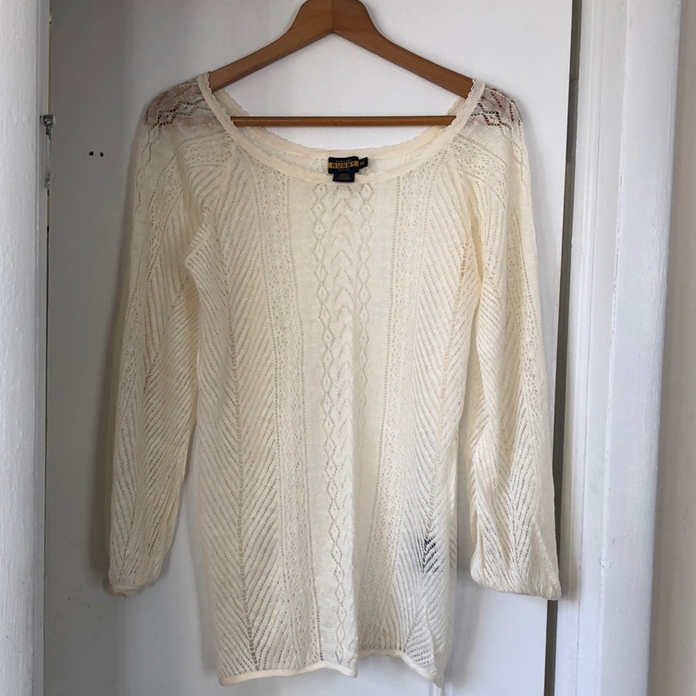 Rugby Ralph Lauren linen sheer sweater, boat neck